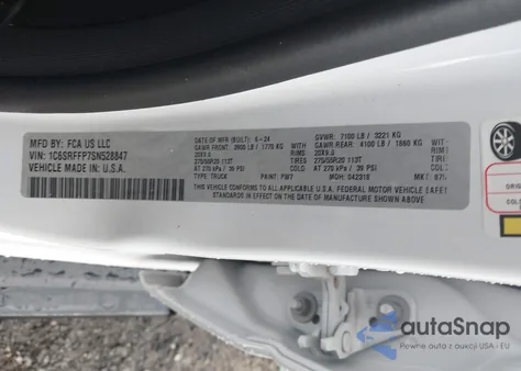 2025 Ram 1500 Big Horn 4X4 5'7 Box from USA, damaged, VIN 1C6SRFFP7SN528847